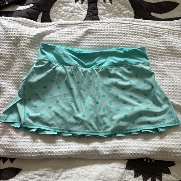 Lululemon Blue Polka Dot Pace Setter Skirt - Picture 7 of 11